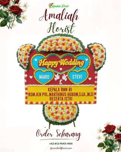 Karangan Papan Bunga Pernikahan di Sukamenak